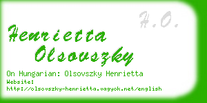 henrietta olsovszky business card